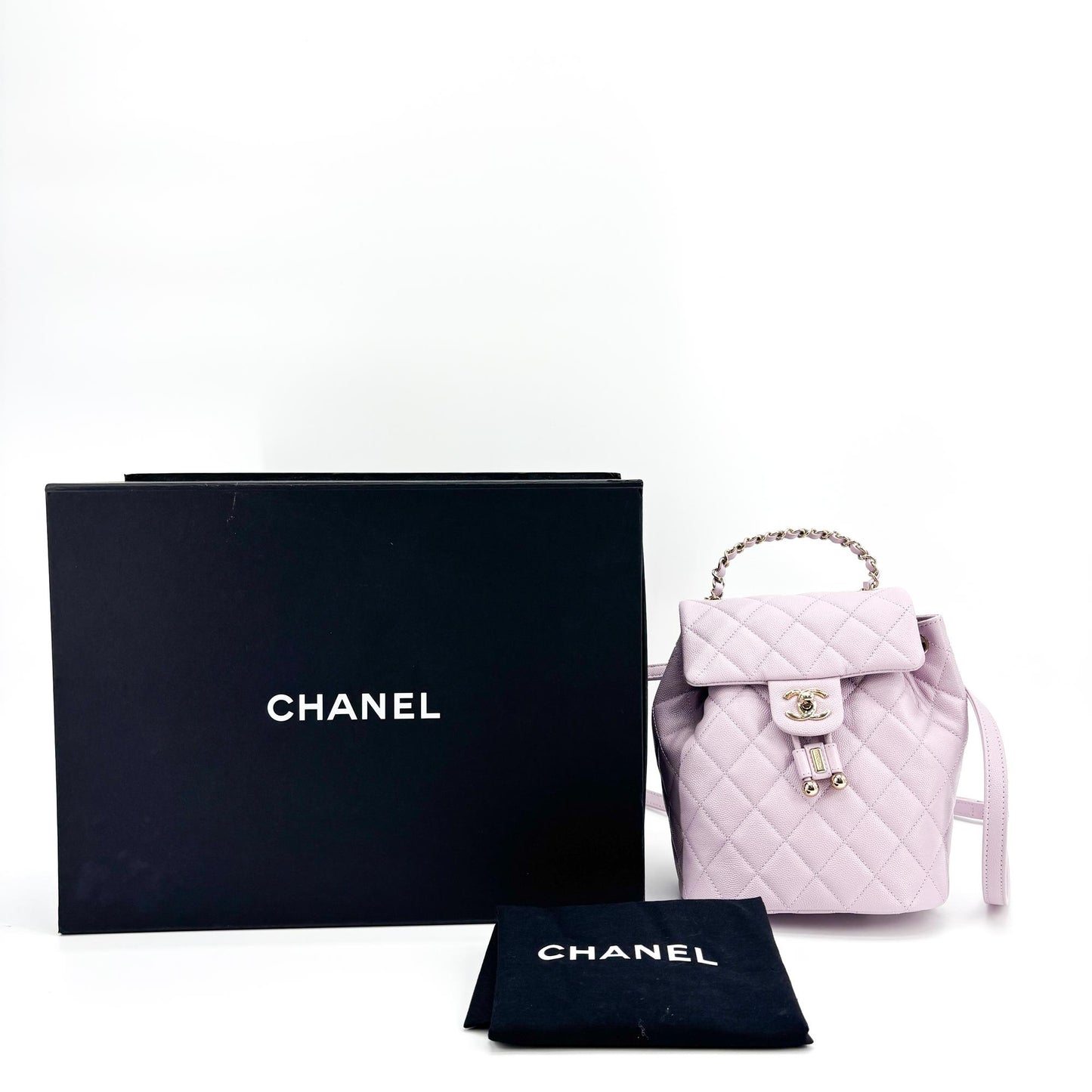 Chanel Dumas Backpack Small Caviar Lilac Gold Hardware
