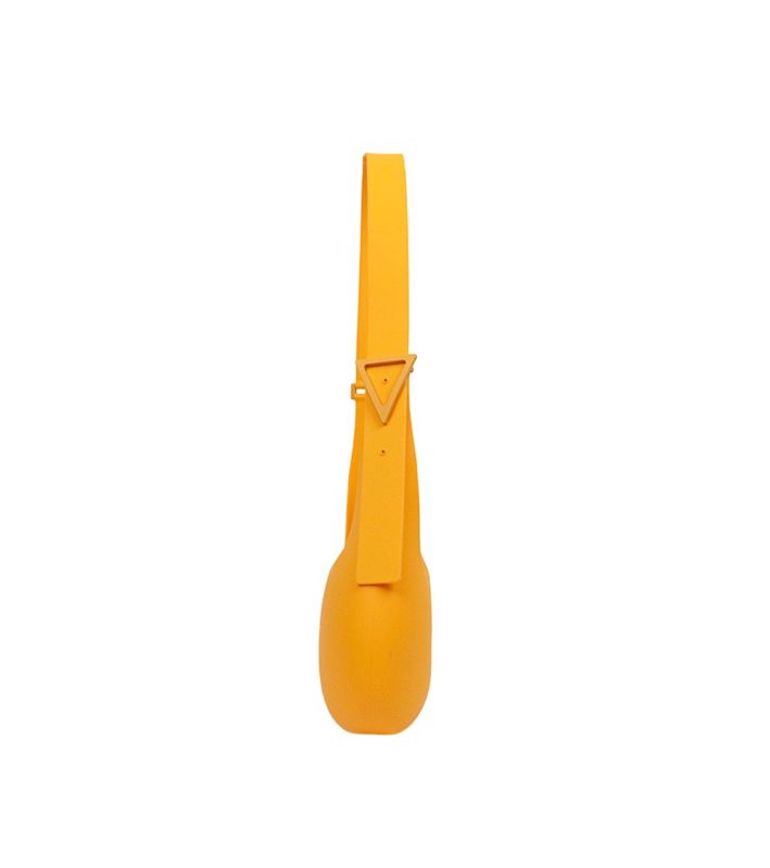 Bottega Veneta Yellow Matte Rubber Punch Shoulder Bag