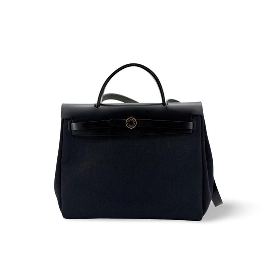 Hermès Herbag 31 Black Gold Hardware