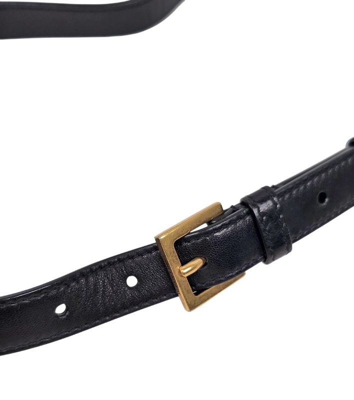 Saint Laurent Black Gold-Plated Matelassé Semi-Box Bag