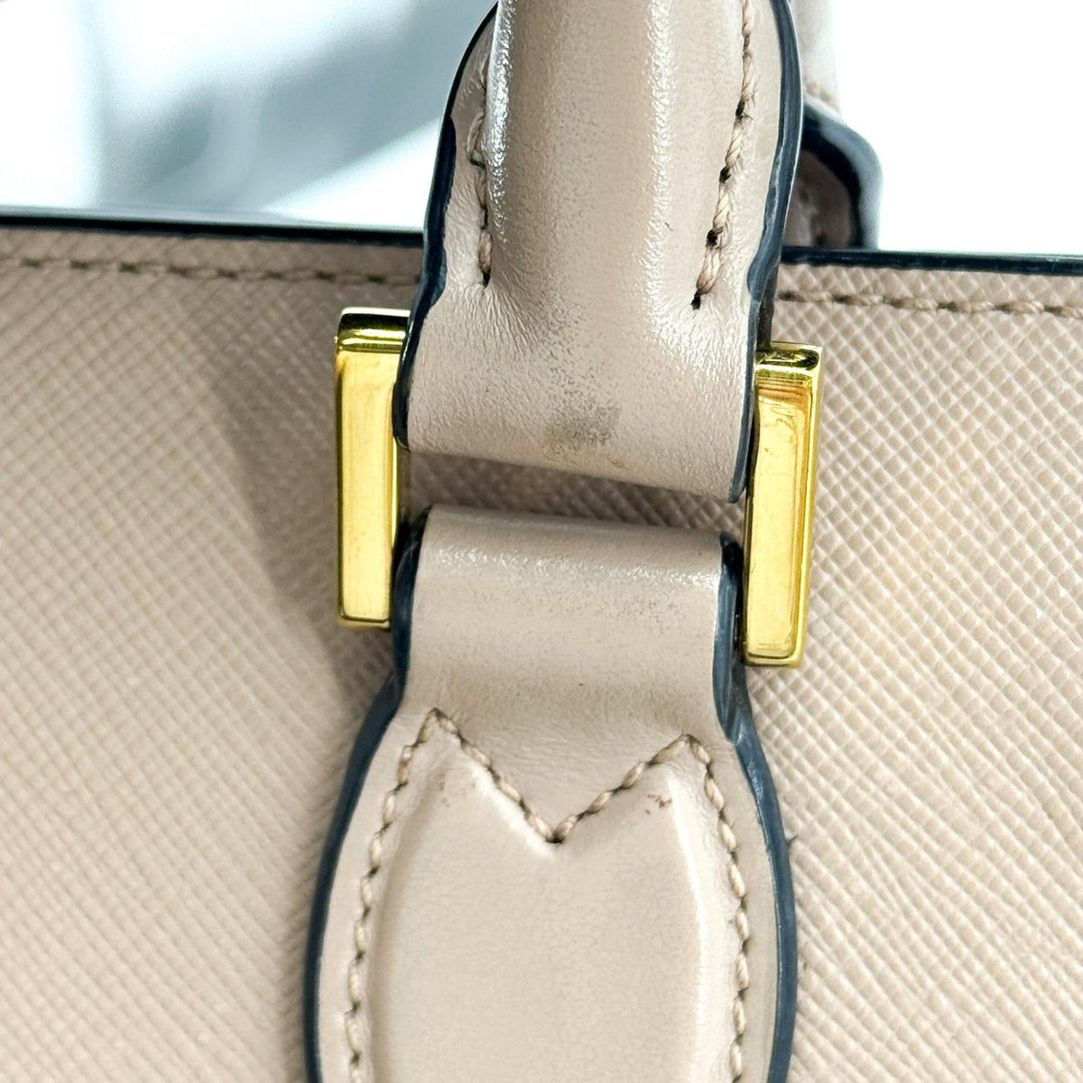 Prada Saffiano Luxe Tote Bag Beige