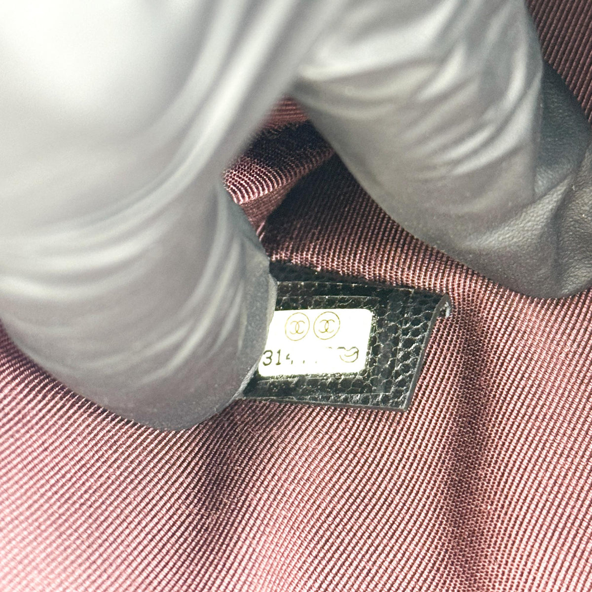 Chanel Classic Caviar O-Case Large Clutch Silver Hardware Black