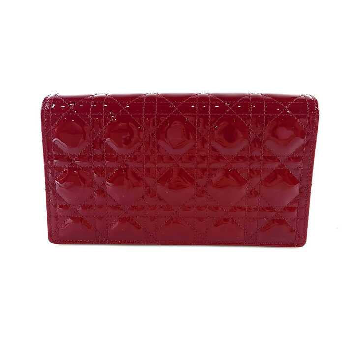 Lady Patent Cannage Chain Pouch Crossbody Bag S0204OVRB_M323