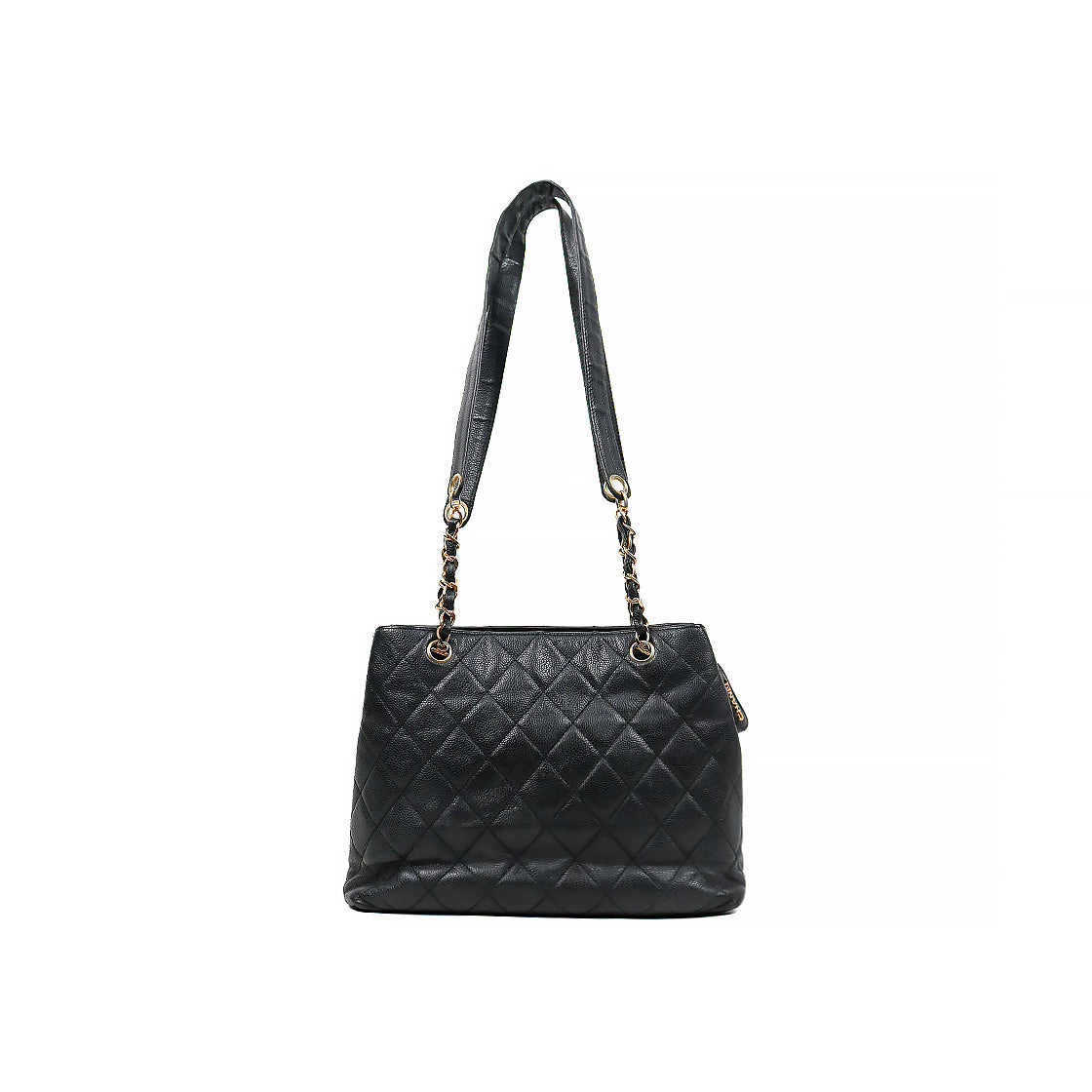 Chanel Black Caviar Quilted CC Pocket Shoulder Bag