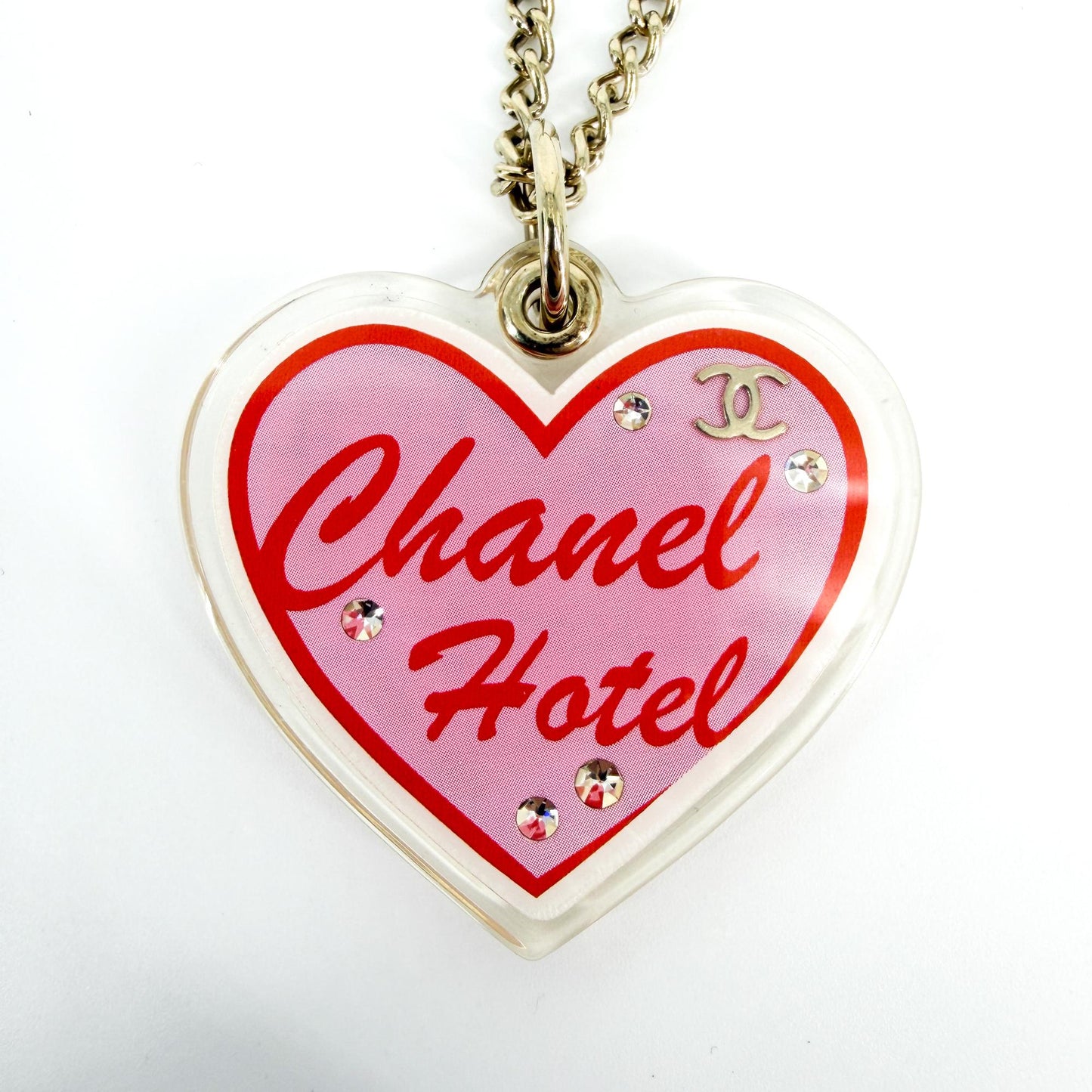 Chanel 23C Chanel Hotel Heart Rainbow Charm Necklace Gold