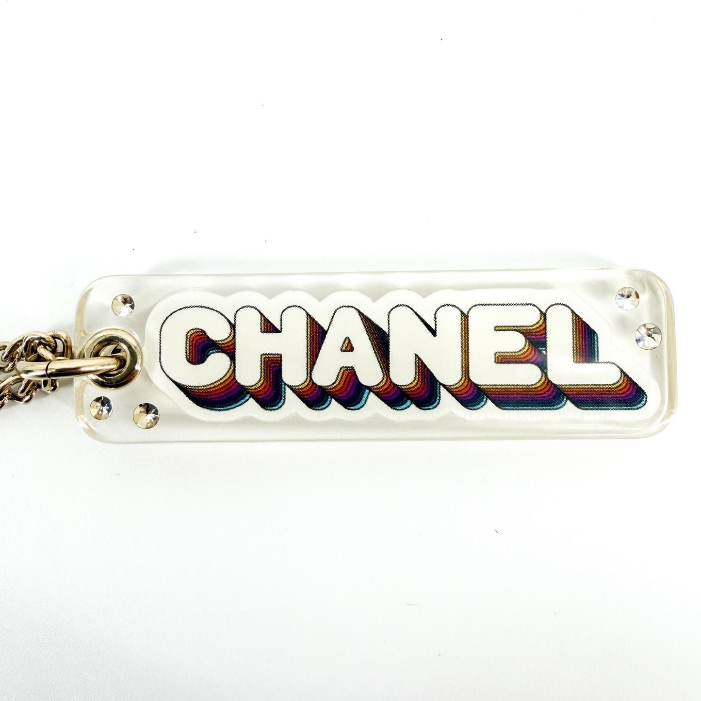 Chanel 23C Chanel Hotel Heart Rainbow Charm Necklace Gold