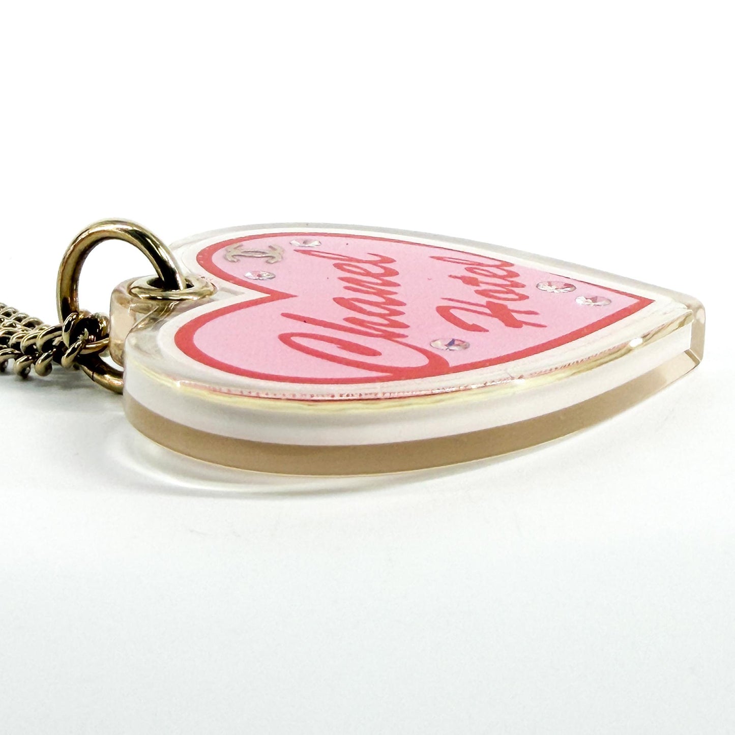 Chanel 23C Chanel Hotel Heart Rainbow Charm Necklace Gold