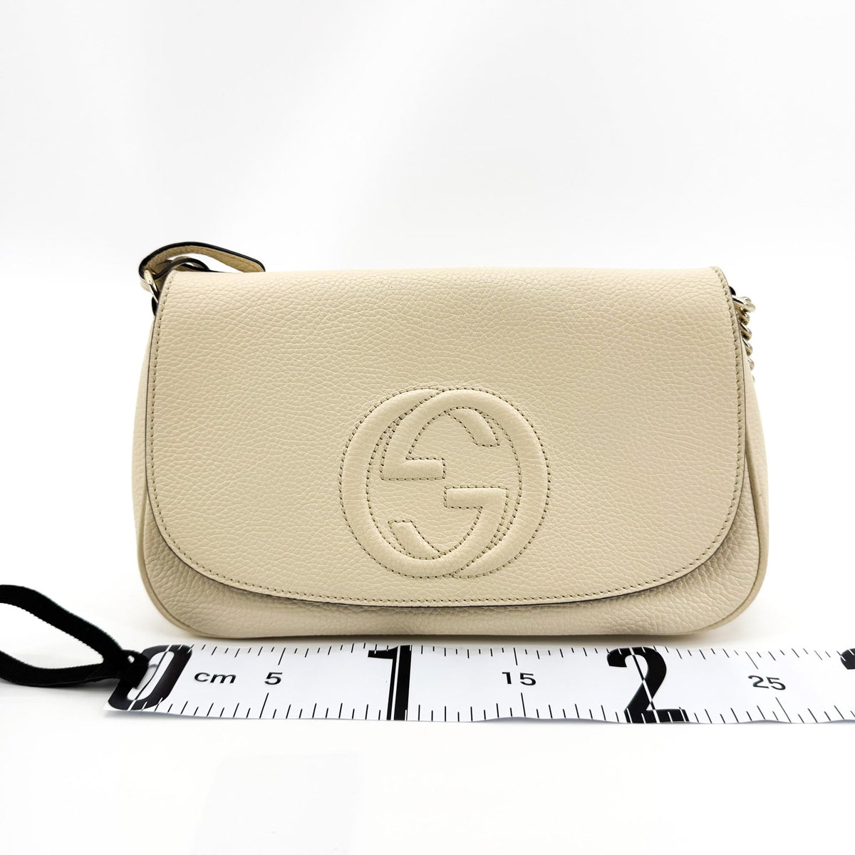 Gucci Soho Interlocking G Chain Crossbody Bag Ecru
