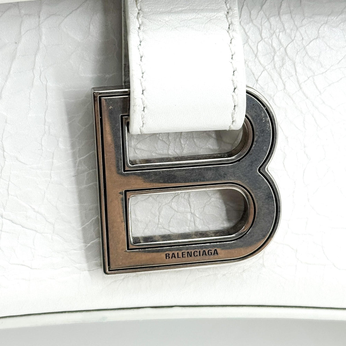 Balenciaga Downtown Small Shoulder Bag White