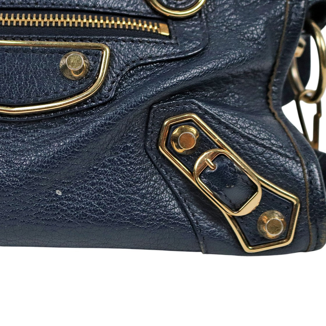 Balenciaga Navy Mini Edge Motor City Bag