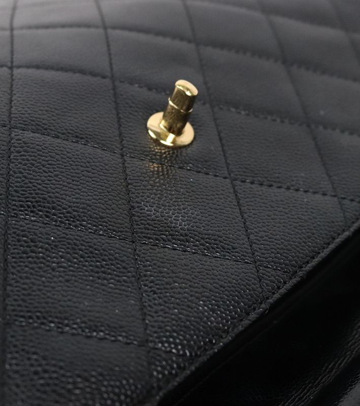 Chanel Black Caviar Quilted CC Chain Shoulder Bag