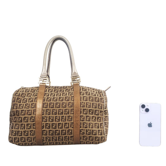 Fendi 8BL098 FF Studded Boston Tote Bag