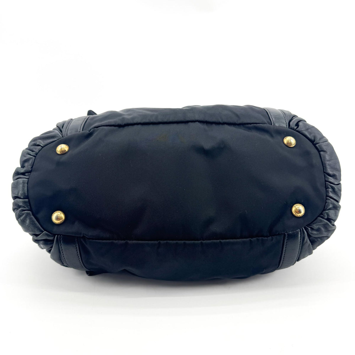 Prada Tessuto Gaufre Tote Bag Black with Gold Hardware