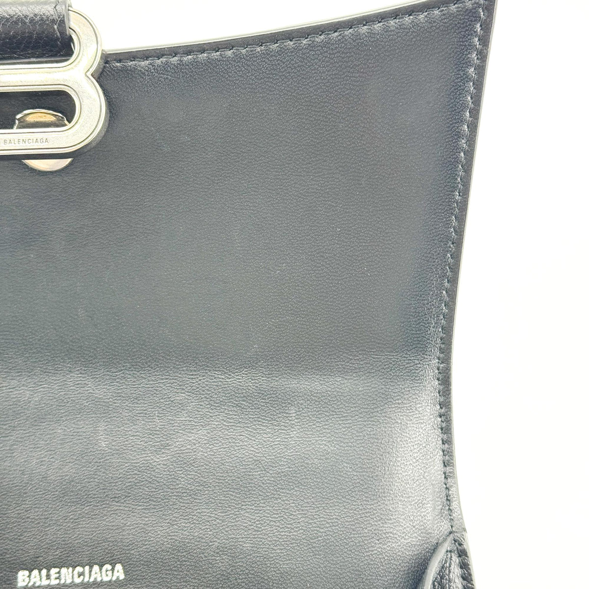 バレンシアガ アワーグラス XS トップハンドルバッグ ブラック