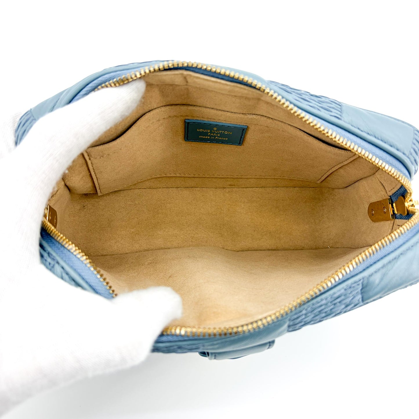Louis Vuitton Damier Wavy Trunk Clutch Blue