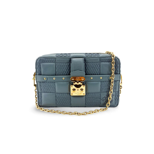 Louis Vuitton Damier Wavy Trunk Clutch Blue