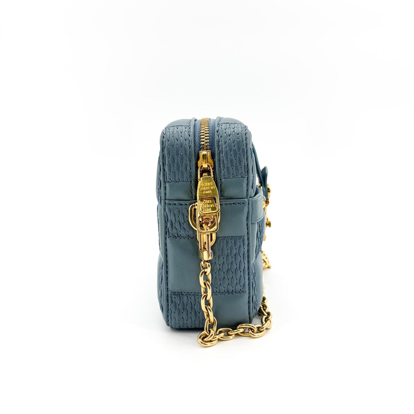Louis Vuitton Damier Wavy Trunk Clutch Blue
