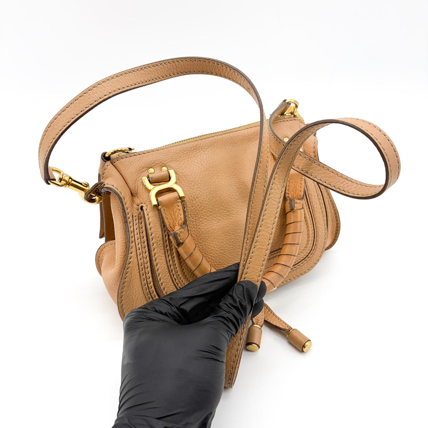 Chloé Marchi Mini Double Carry Bag Tanning