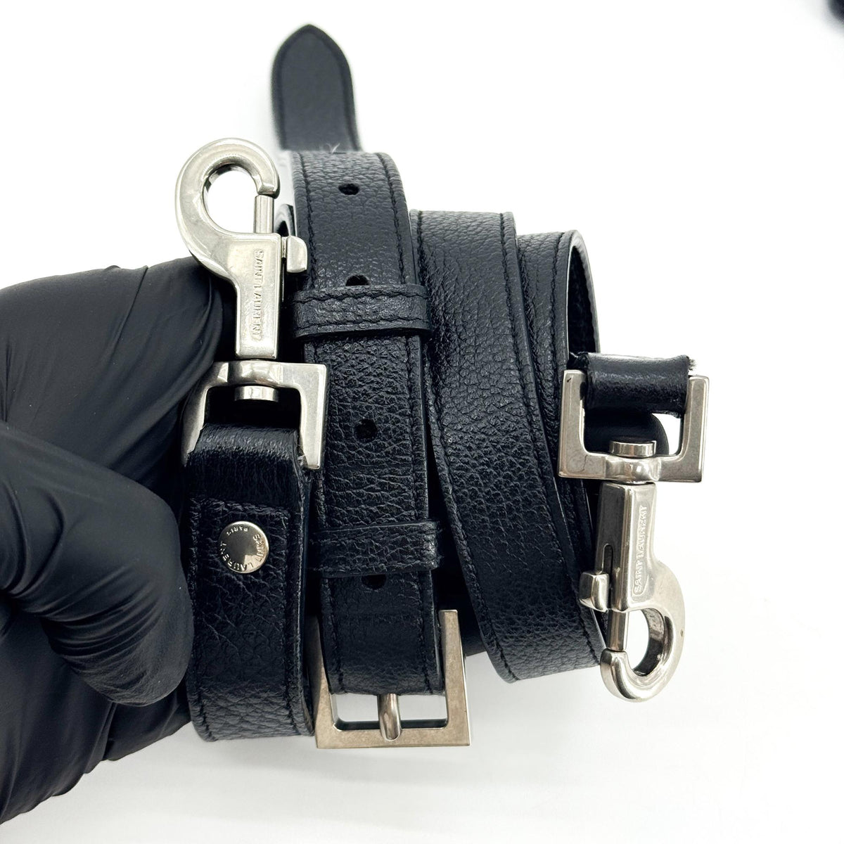 Saint Laurent Mini Sunset Crossbody Bag Black with Silver Hardware