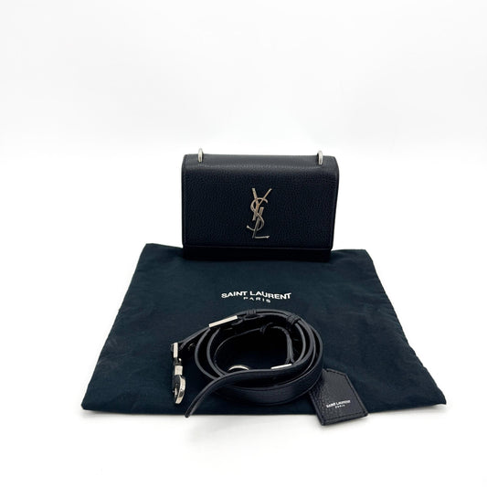 Saint Laurent Mini Sunset Crossbody Bag Black with Silver Hardware