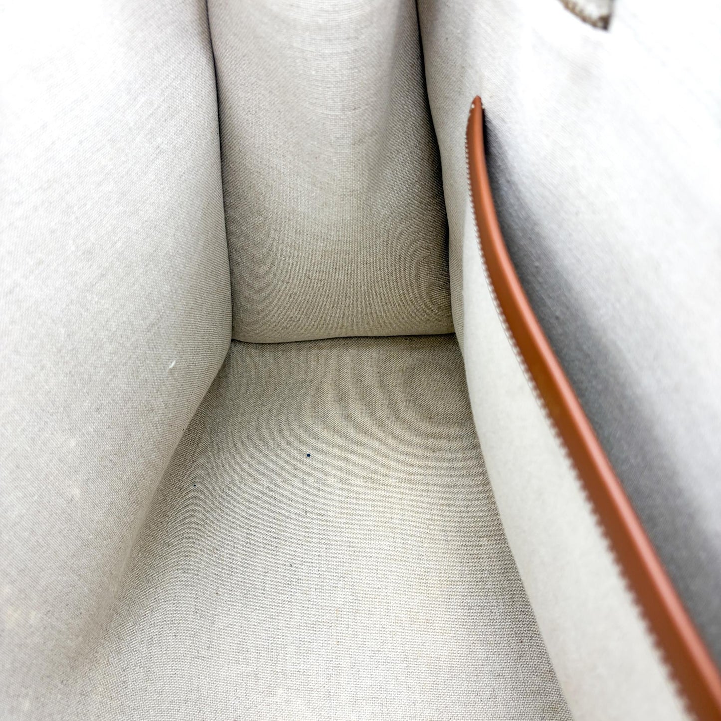 Celine Horizontal Cabas Textile Stripe Ecru Brown