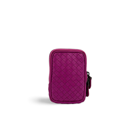 Bottega Veneta Intrecciato Mini Zipper Clutch Purple