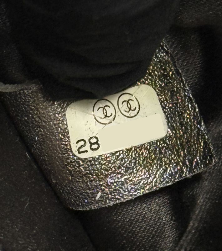 Chanel Silver CC Embossed Chain Shoulder Bag