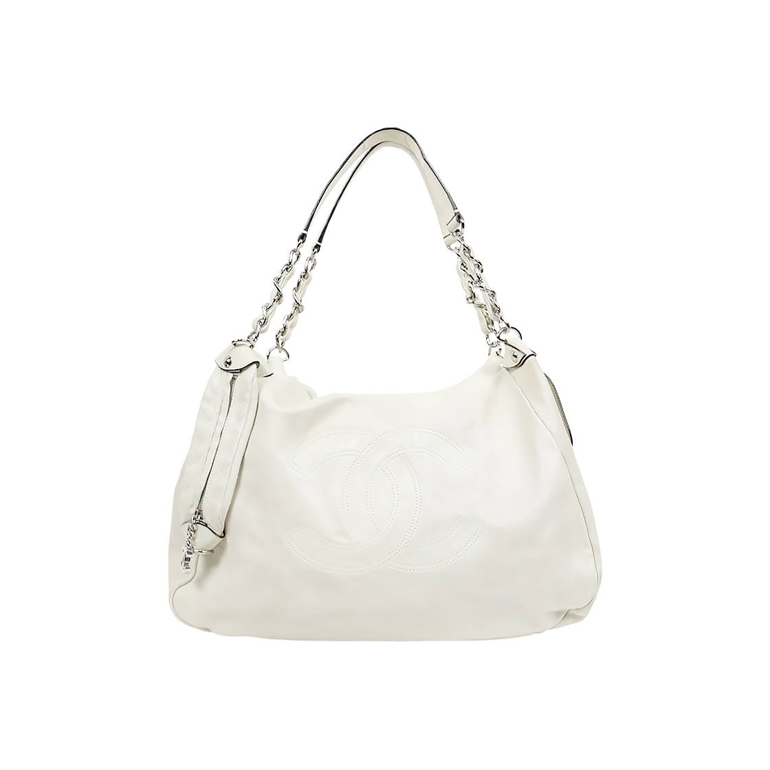 Chanel White Big CC Chain Shoulder Bag
