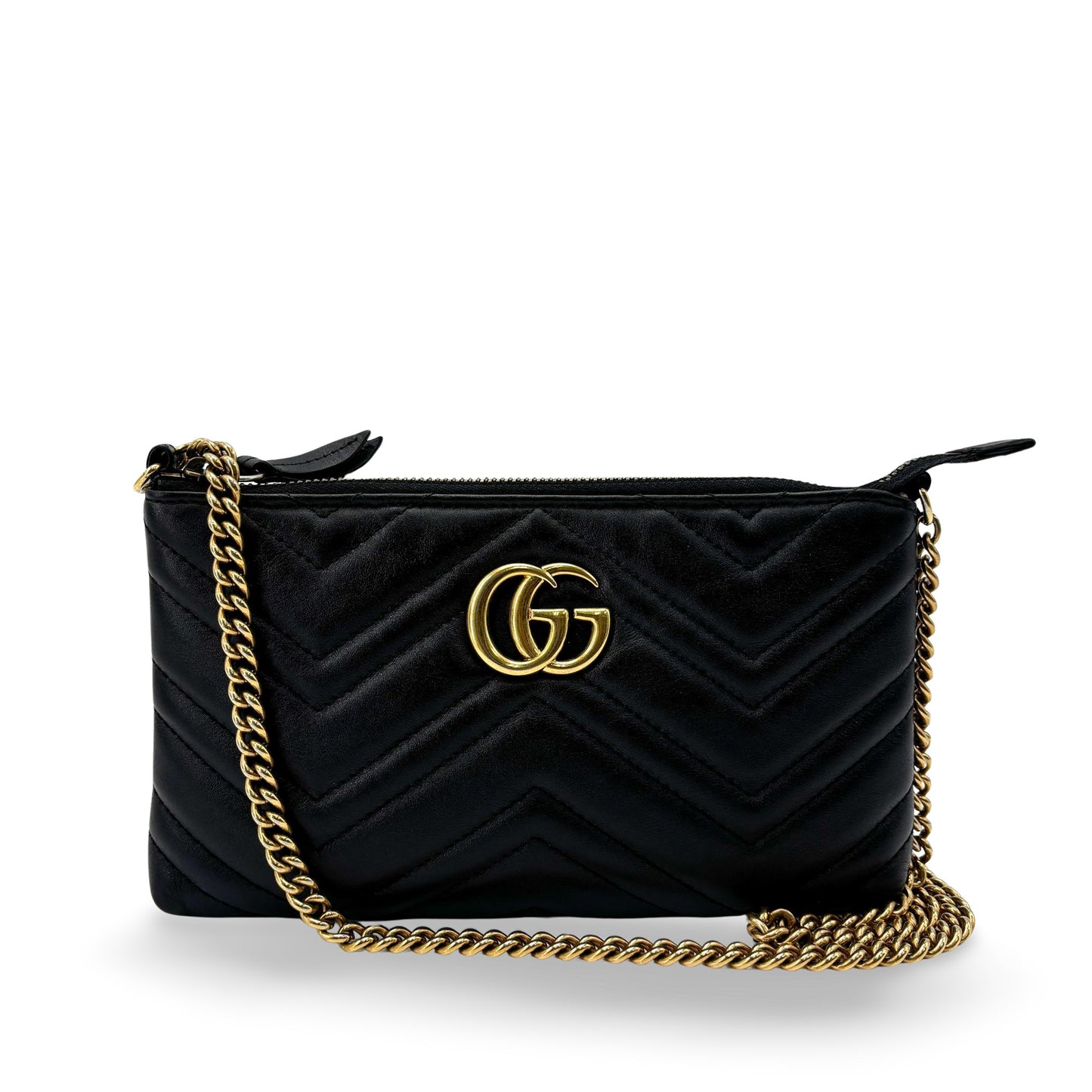 Gucci GG Marmont Matelassé Mini Chain Bag Black