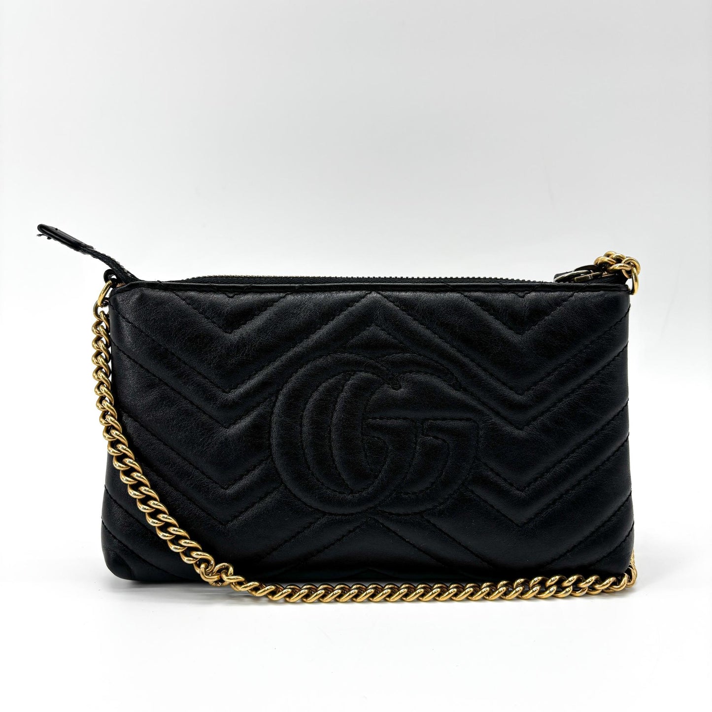 Gucci GG Marmont Matelassé Mini Chain Bag Black