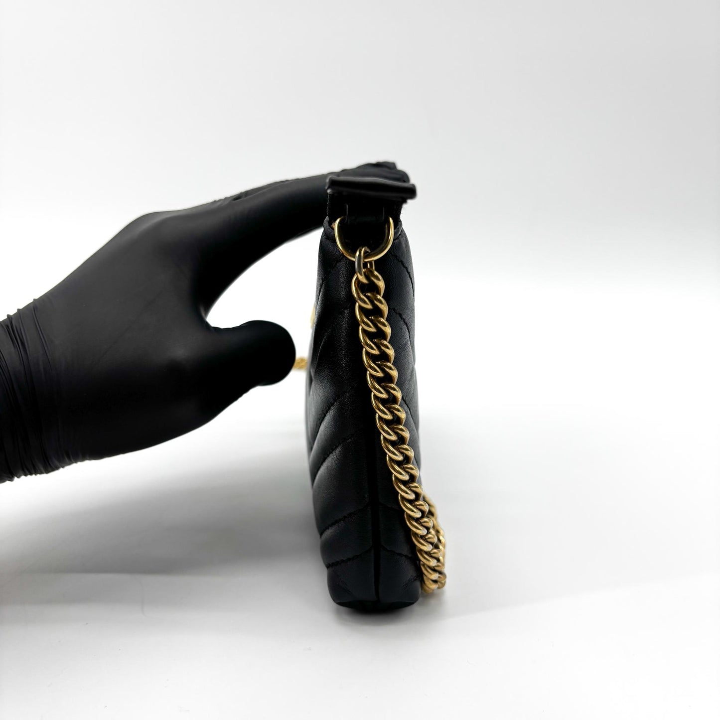 Gucci GG Marmont Matelassé Mini Chain Bag Black