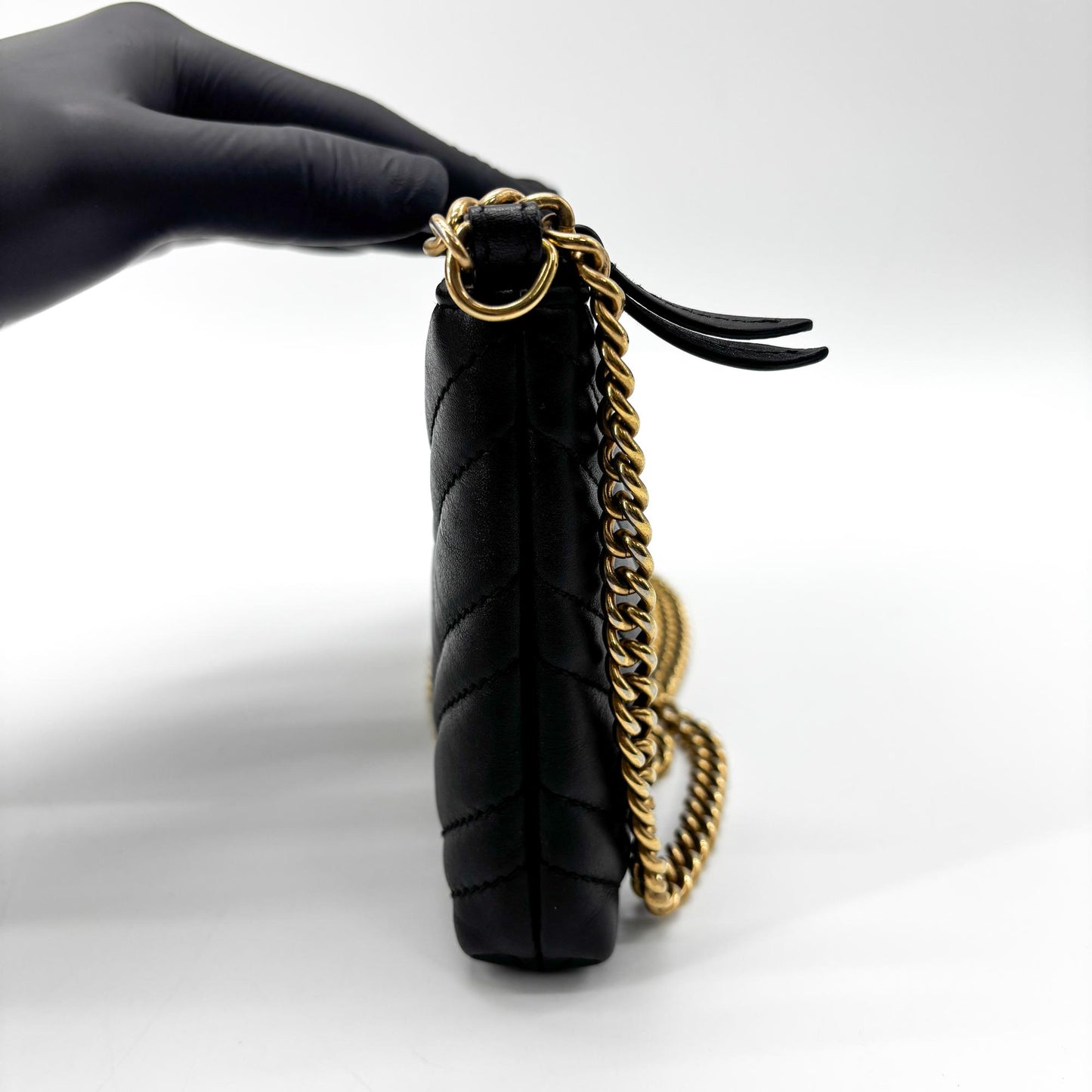 Gucci GG Marmont Matelassé Mini Chain Bag Black
