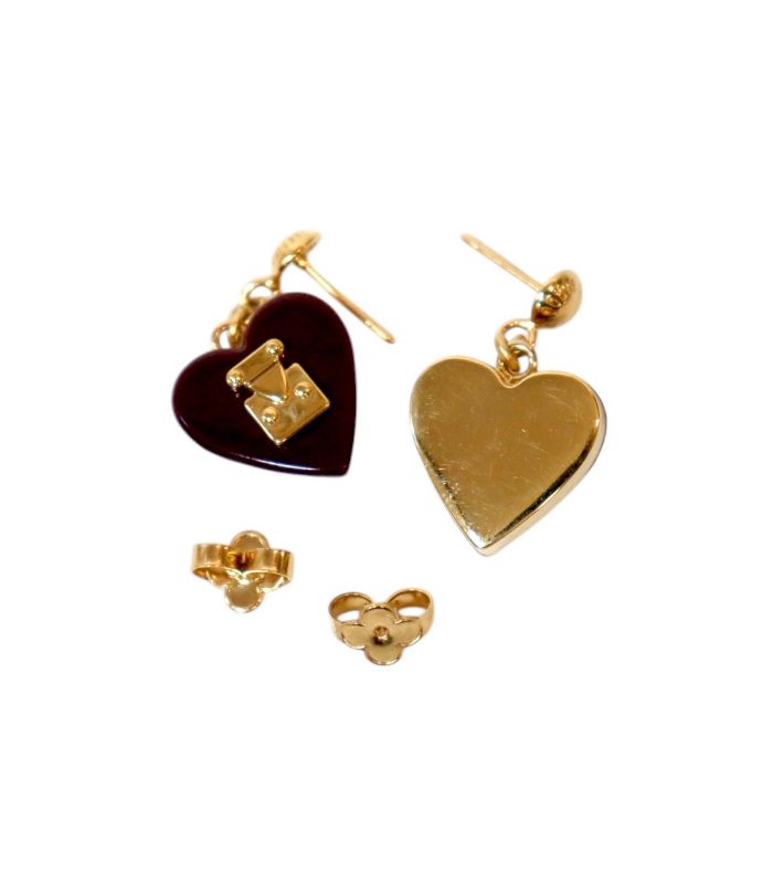 Louis Vuitton Lockme Heart Gold Earrings