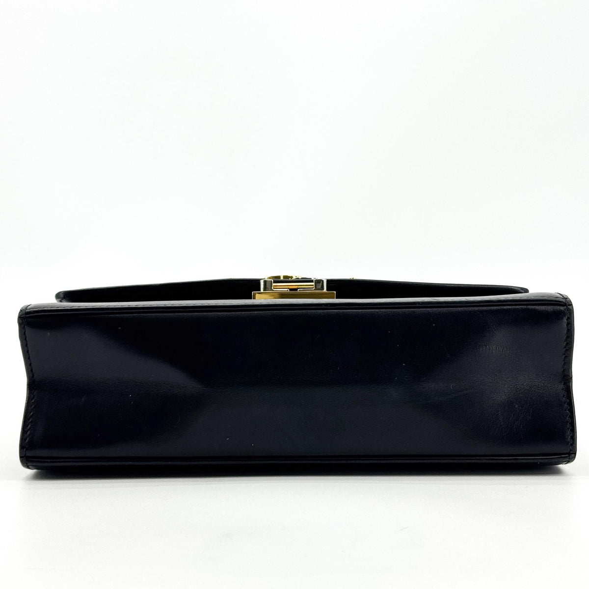 Gucci Vintage Horsebit Interlocking G Leather Crossbody Bag Black