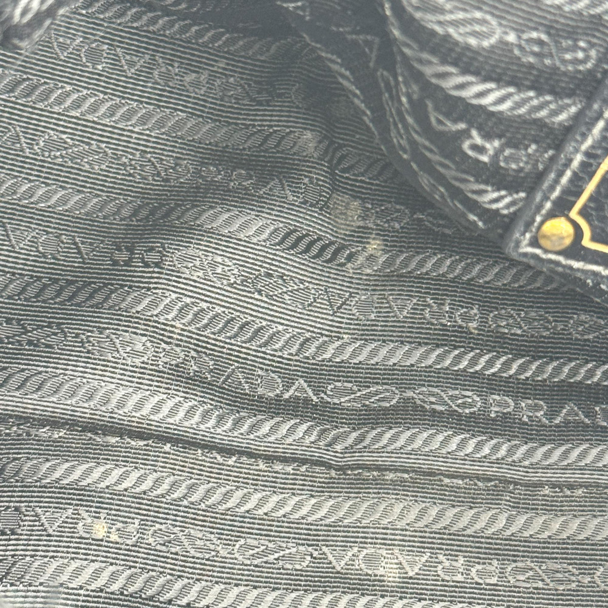 Prada Vitello Shine Tote Bag Black Gold Hardware