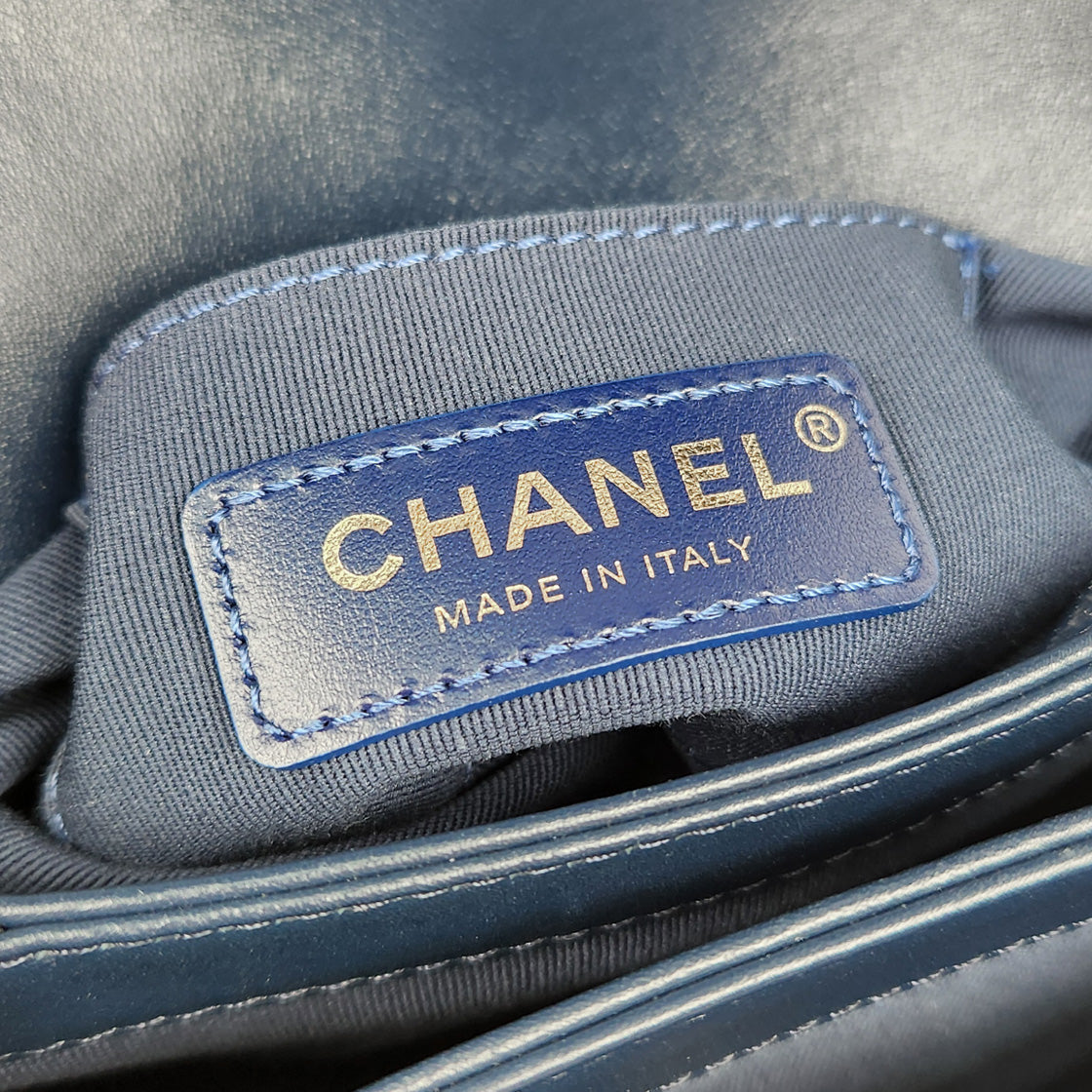 Chanel Navy Quilted CC Flap Chain Shoulder Bag with Built-in Chip