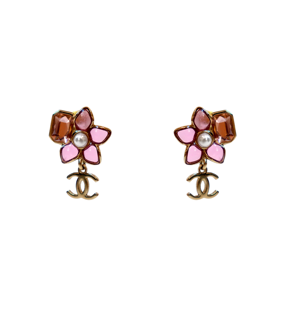 Chanel Coco Mark Flower Earrings