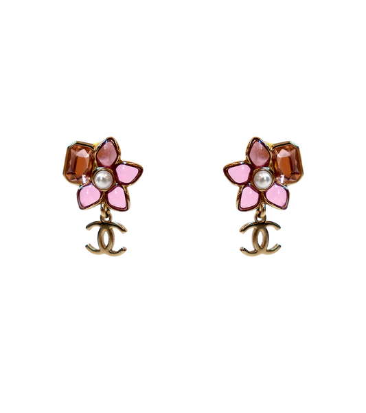 Chanel Coco Mark Flower Earrings