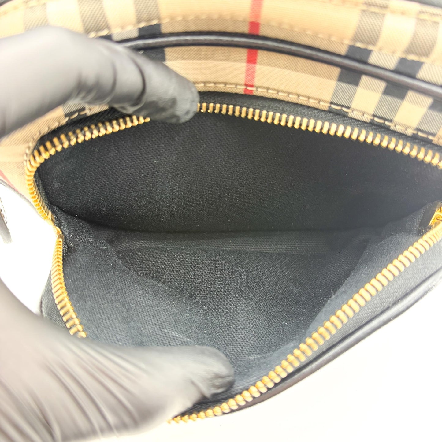Burberry Vintage Check Leather Camera Bag Archive Beige