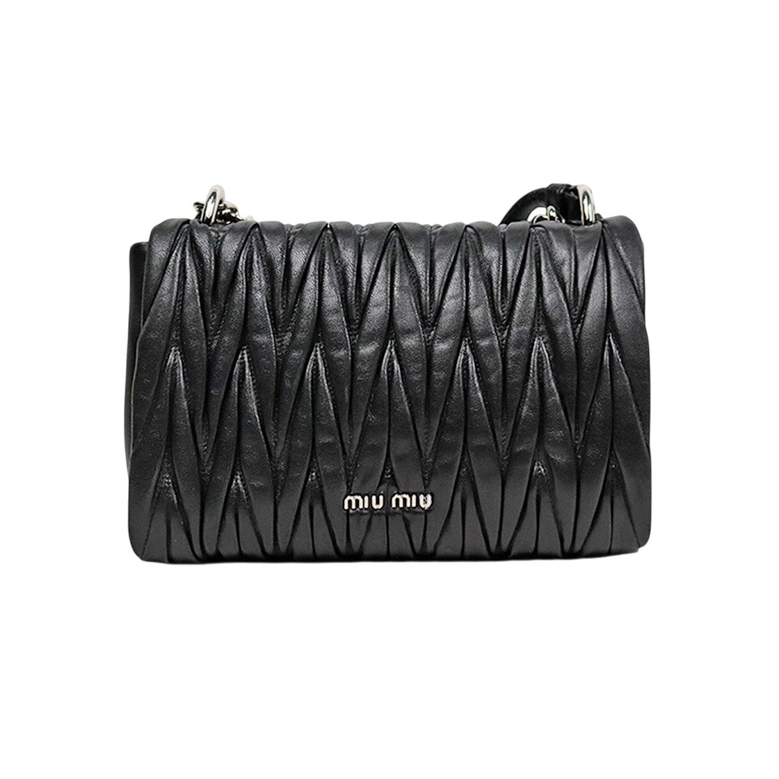 Miu Miu Black Materasse Chain Shoulder Bag