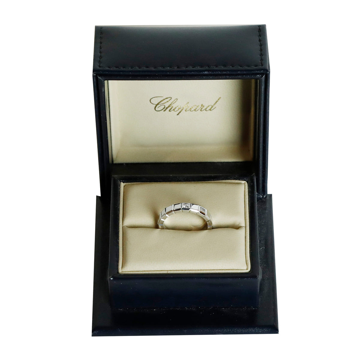 56 Medium Ice Cube 1 Diamond White Gold Ring