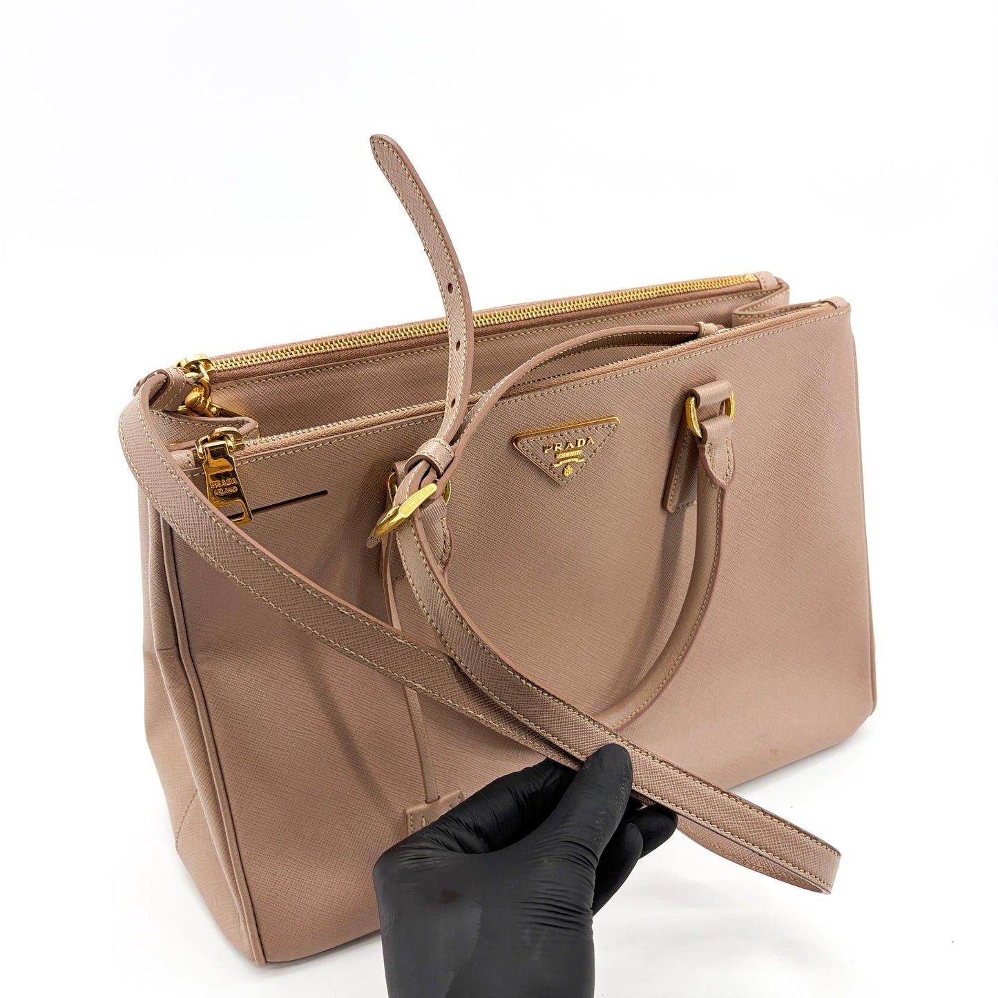 Prada Galleria Saffiano Leather Bag Medium Cameo