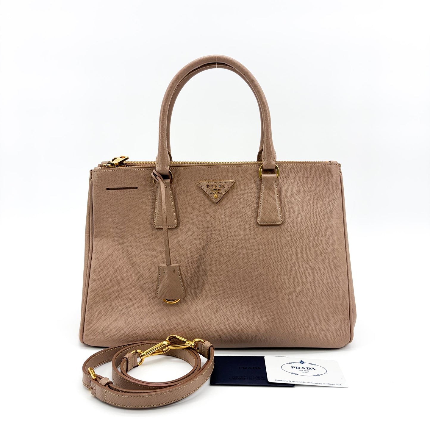 Prada Galleria Saffiano Leather Bag Medium Cameo
