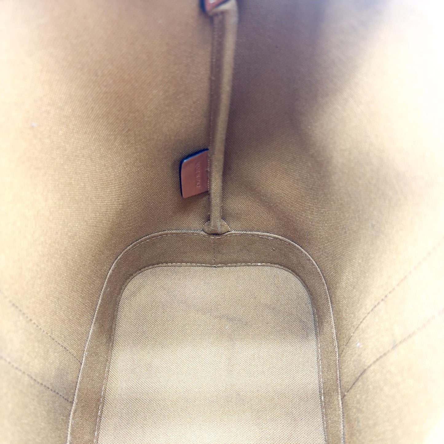 Celine Triomphe Canvas Small Bucket Bag Tan