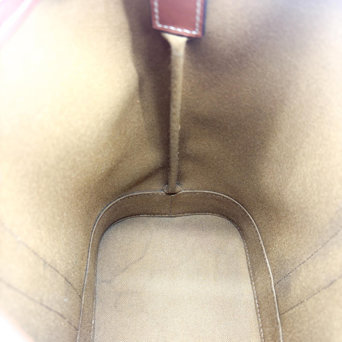 Celine Triomphe Canvas Small Bucket Bag Tan