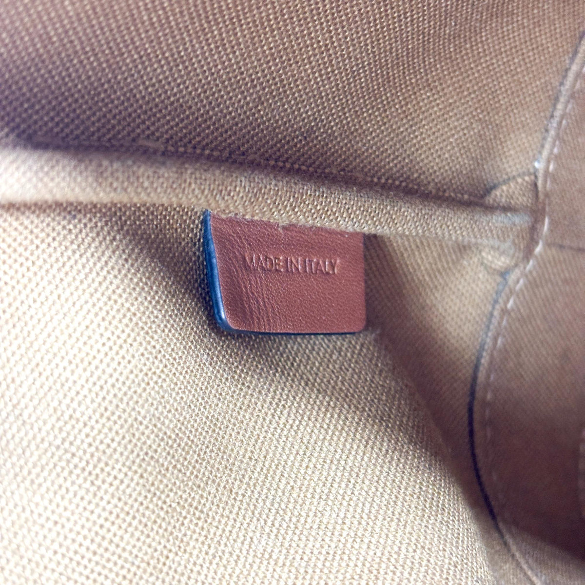 Celine Triomphe Canvas Small Bucket Bag Tan