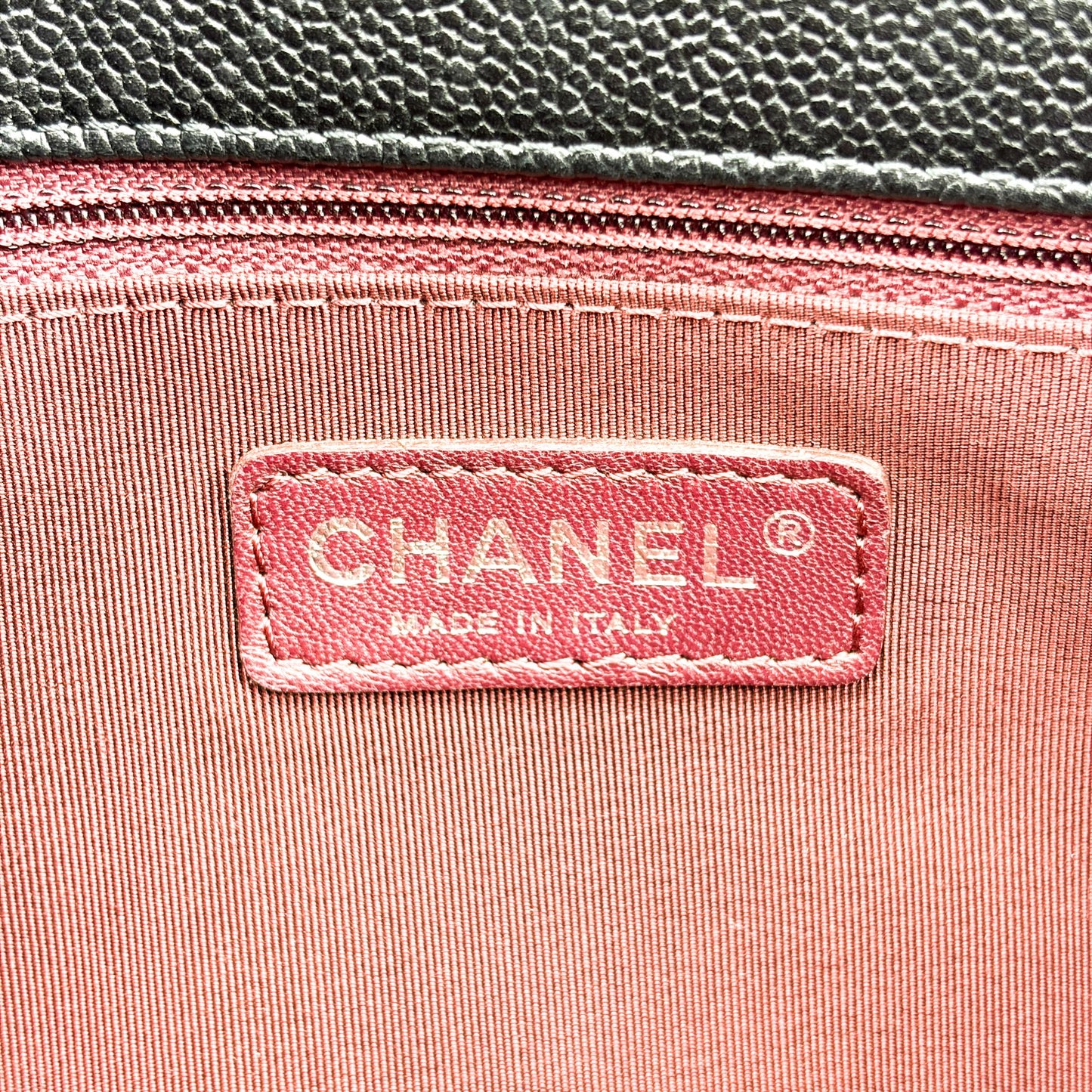Chanel CC Day Caviar Flap Bag Black Silver Hardware