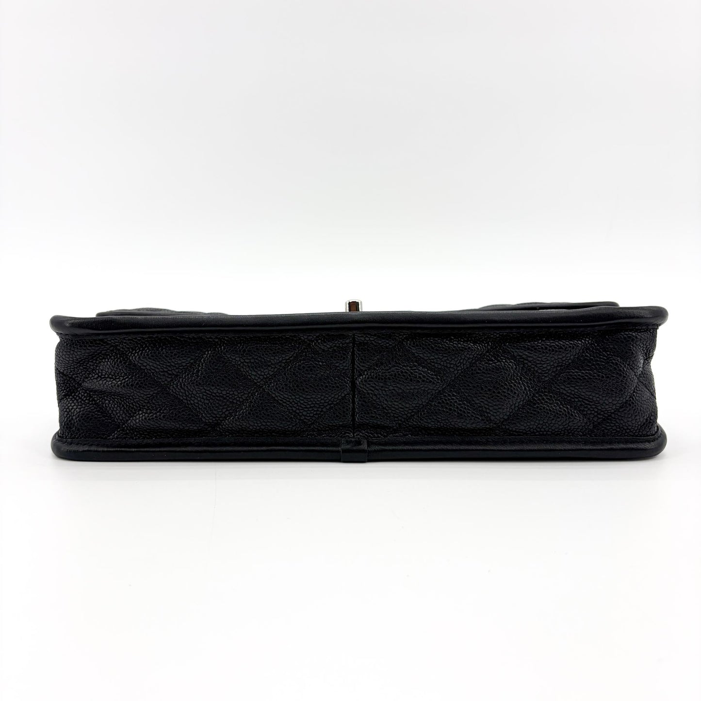 Chanel CC Day Caviar Flap Bag Black Silver Hardware