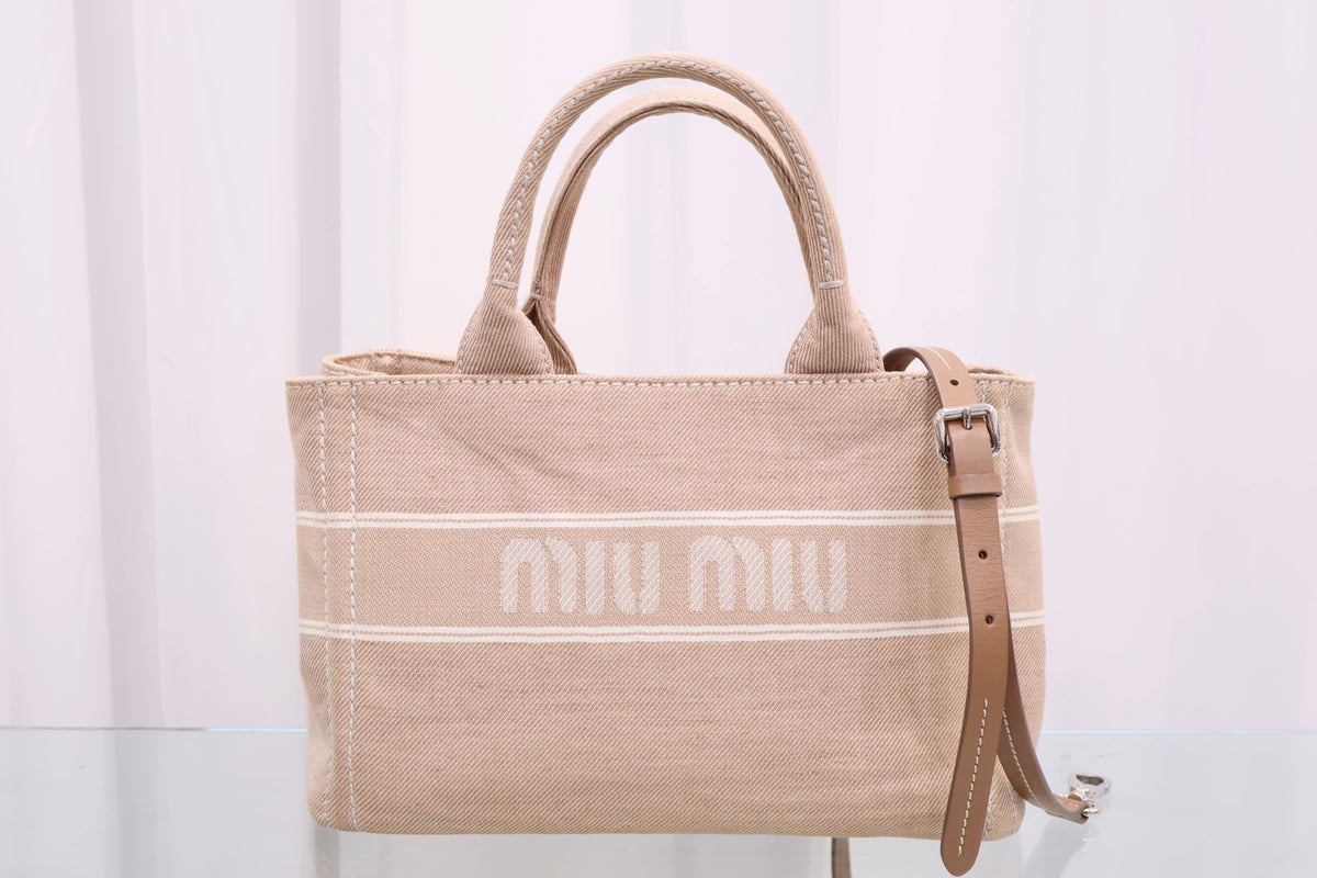 Logo Jacquard Camel Shoulder Tote Bag 5BA219