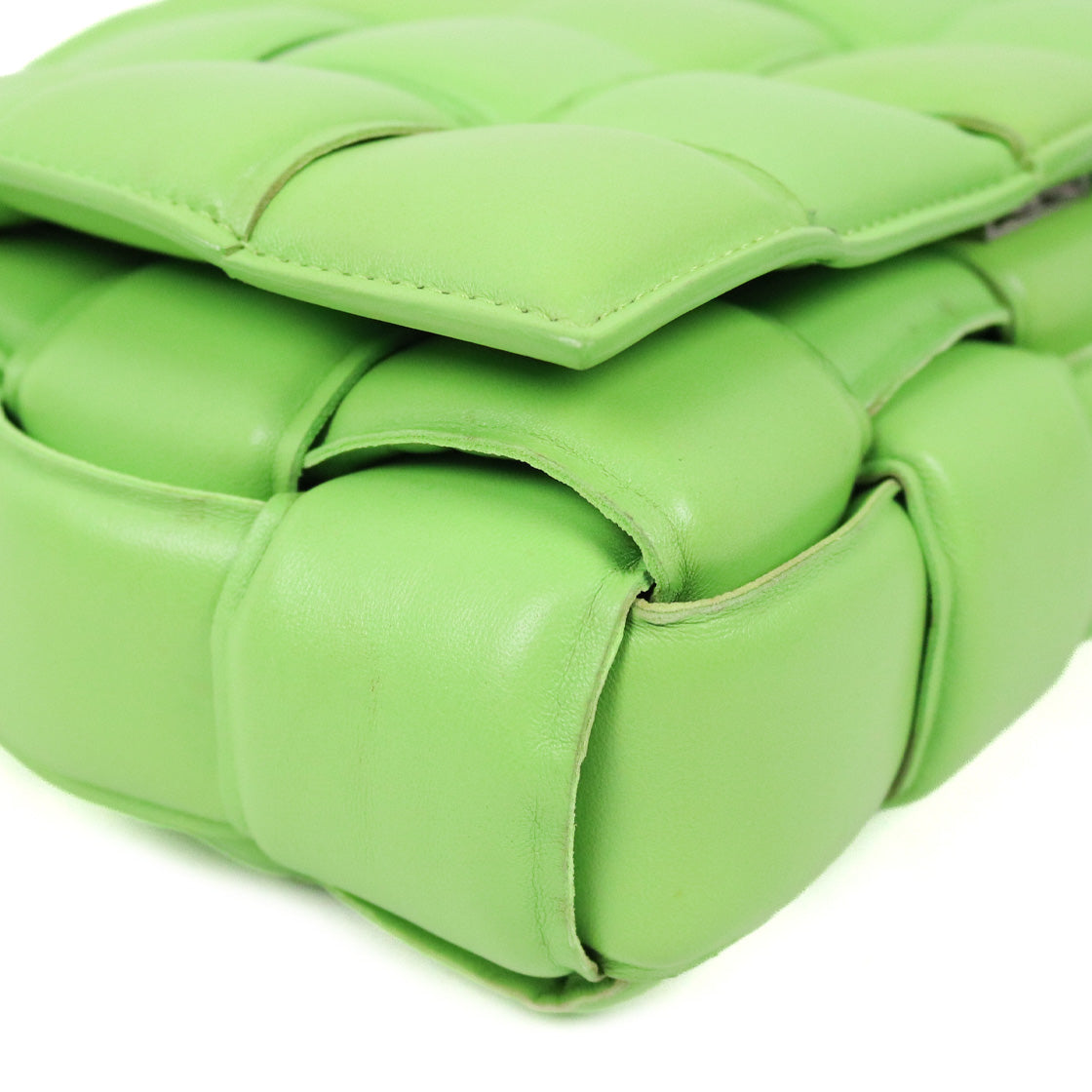 Bottega Veneta Green Leather Padded Cassette Bag